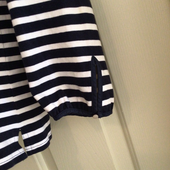 J. Crew Striped Peasant Top Striped Tie Back S - Picture 5 of 6